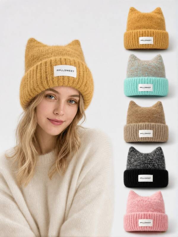 1pc Unisex Ski Hat, Minimalist Style, Warm & Breathable, Fashionable Versatile Knit Beanie, Suitable For Autumn/Winter Outdoor Wear