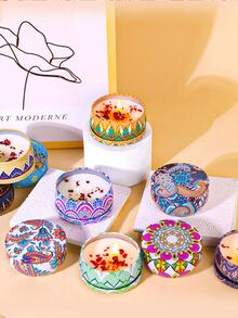 20/12/8/4/2/1pcs Vintage Pattern Smokeless Long-Lasting Scented Candles, Comes With Colorful Gift Box, Rich Fragrance, Suitable For Home And Hotel Room Decoration, Perfect Choice To Decorate Your Home And Bedroom. Also Great For New Semester, Halloween And Christmas Gifts - Multiple Styles - View 4