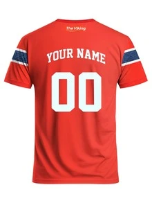 Norwegian Magic Style Customized Men's Soccer Jersey & Customizable Name & Number & Round Neck Lightweight Sports Top & Breathable, Moisture-Wicking, Quick-Drying & Training, Daily, Gift - Red - View 3