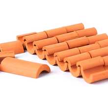 100pcs Mini Red Tile Model Building Set, Clay Material, Mini Tile Sculpture Landscape Accessories, DIY Faux Tile Model Garden Decoration - Other - View 5