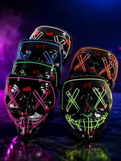 Máscara Luz Led Para Fiestas, Carnavales y Halloween Cálida Decoración de Fiesta PURGA Fiesta ABS PURGA HALLOWEN
