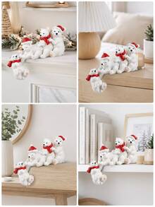 1pc Christmas Bear Lake & Polar Bear Reaching Resin Desktop Decor - Multicolor - View 7