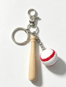1pc Creative Baseball Keychains, Jeans Chains, Bags, Mobile Phone Accessories, Sports Peripherals, Commemorative Gifts - Silver - View 7