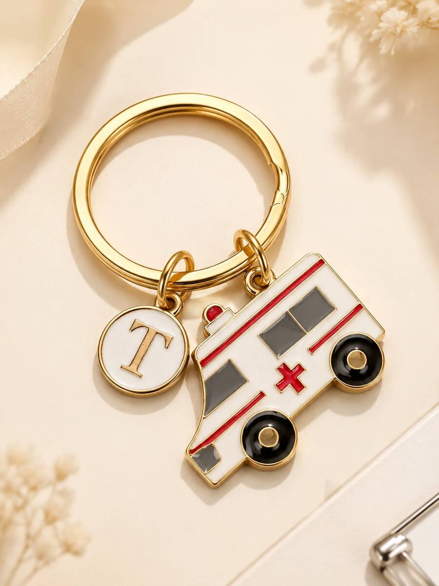 Carta personalizada creativa: Doctor, Enfermera, Estetoscopio, Llavero, Personal de rescate médico, Decoración de billetera, Llave de estetoscopio, Anillo de llave