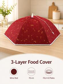 Large Round Foldable Vegetable Cover - Carbon Steel Frame With Fabric, Suitable For Kitchen Countertop And Dining Table Protection, Dust-Proof, Heat Retention, Vegetable Storage, Decorative Kitchenware, Sturdy Structure, Ideal For Cooking Enthusiasts, Fashionable Kitchenware, Durable Material, Food Protection Cover, Home Chefs - Multicolor - View 12