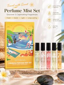 10pcs Women's Perfume Spray Set, Travel Size Body Mist Collection, Sweet Floral & Fruity Scent, Long-Lasting Fragrance, Mini Portable Perfume Gift Box, Suitable For Girls' Daily Use And Vacation Essentials - Multi Scents - View 3