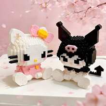 Sanrio Mini Building Block Doll Model Display Series - 1000/400pcs+ Cartoon Character Building Blocks, Collectibles, Perfect Birthday Gift, Indoor Decor, Home Supplies, Cute Style Building Blocks, Anime Character Model Gift, Birthday Gift, Carnival Prize, Back To School Gift, Etc. - Multicolor - View 11