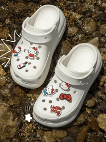 7 Styles/Set | Sanrio Cute Cartoon Hello Kitty Shiny Shoe Charms (Durable High-Quality PVC Material), Suitable For Sandals, Clogs, Bags, Bracelets - Perfect Gift For Friends On Halloween, Christmas, Valentine's Day, Birthday (Mixed Set Randomly Sent) - Multi-color (Style Randomized) - View 3