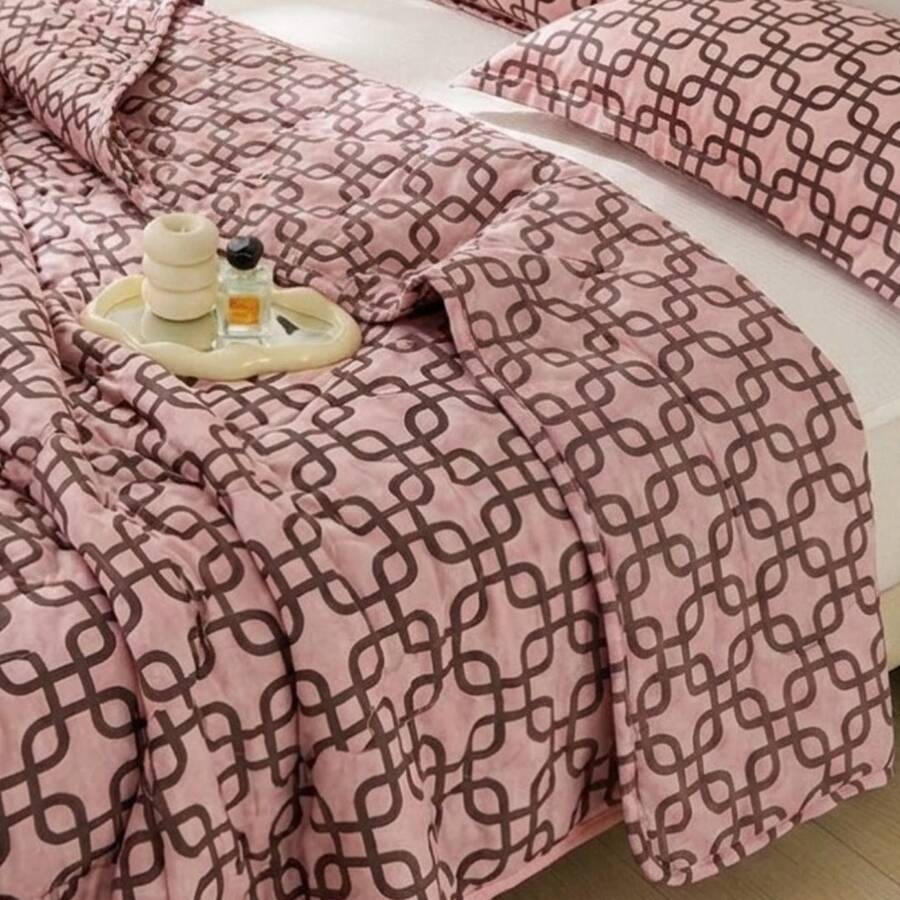 1 Soft Duvet,Lightweight All-Season Bedding With Fashionable Pattern,Machine Washable,Suitable For Single/Double Beds - Dusty Pink - View 1