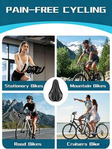 3D Thickened Bicycle Seat Cover Hollow Breathable Cushion Cover For Cycling Enthusiasts Compatible With Replacement Bicycle Saddle Cover For Fixed-Gear Exercise, Mountain And Road Bike Seats Perfect For Gym Spin Bicycle And Highway Rides - Multicolor - View 11