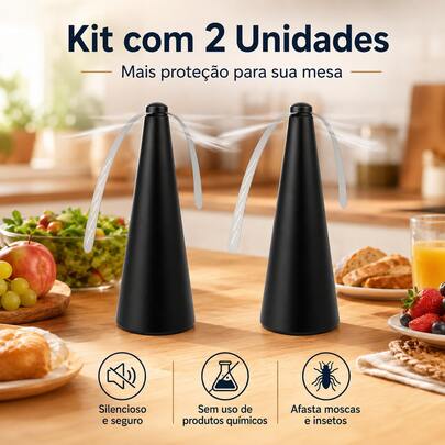 Jask Kit Espanta Mosca Ventilador Repelente de Insetos Mosca Mosquitos Pernilongos para Mesa 2 ou 3 Unidades