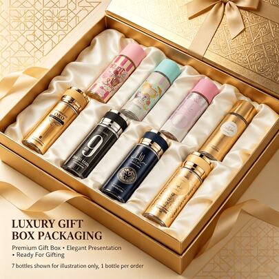 YCZ 7.4 Fl.Oz. Arabic Women'sPerfume Spray, 7 Random Fragrances, Sweet And Delicious Fragrance Notes, Travel-Friendly, Exquisite Holiday Gift, Gift For Women