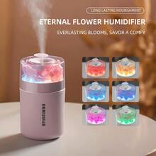 Eternal Flower Humidifier, USB Aromatherapy Humidifier, Dual-Speed Mist Mode, Multi-Color Ambient Light, 180ml Water Tank, Quiet Hydration, Nano-Fine Mist, Suitable For Home/Bedroom/Car And Other Scenes - Multicolor - View 6