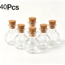 Wish Bottle With Cork Stopper, Mini Perfume Bottle, Mini Cork Drift Bottle, Suitable For Home Room Office Desk Office Decoration - Round Bottle - View 8