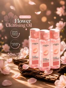 L'Oréal Paris Floral Extract Gentle Cleansing Oil 50ml/250ml, Multiple Sizes Available, Quickly Dissolves Makeup, Deep Cleanses Face, Eyes And Lips, Single Bottle And Multi-Bottle Sets, Suitable For Daily Skincare - Floral Cleansing Oil - View 8