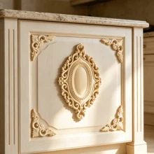 5pcs Solid Wood Carved Decorative Appliques And Corner Flowers, Suitable For Cabinets, Doors, Windows, Furniture, Background Walls, Porches, Offices, Holiday Decor, DIY Decoration - Multicolor - View 8