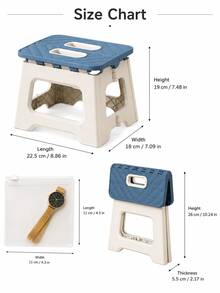 Portable Folding Stool, Durable Foldable Plastic Small Stool With Built-In Handle, Non-Slip Compact Folding Stool, Suitable For Home Indoor, Camping, Fishing, Picnic And Outdoor Travel - Multicolor - View 9