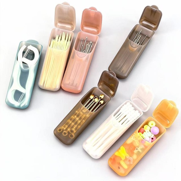 6/1 Portable Dental Floss And Toothpick Box - Leak Proof Travel Medicine Box - Suitable For Going Out, Traveling, Home, And Office Use - Space Saving Design, Outdoor Enthusiasts, Toothpick Organizer, Toothpick Dispenser, Kitchen Toothpick Box