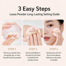 FOMIX Loose Powder With Puff, Oil-Control Soft-Focus Face Powder, Lightweight Fine Matte Finish, Long-Lasting Sweat-Resistant Setting Powder, Pore-Blurring Transparent Powder, Suitable For Oily Skin, Daily Makeup And Touch-Ups - 02#White - View 10