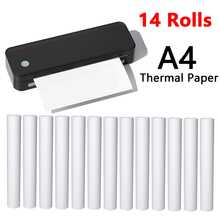 3/5/10 Rolls A4 White Thermal Printing Paper, 100/200/300 Sheets A4 Folded Thermal Paper, 210*30mm (8.3*1.2 Inches), Durable, Suitable For Portable Printers, Thicker And Brighter, Clearer Fonts, Better Printing Quality - A4 - View 1