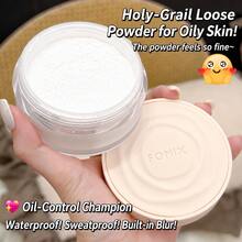 FOMIX Loose Powder With Puff, Oil-Control Soft-Focus Face Powder, Lightweight Fine Matte Finish, Long-Lasting Sweat-Resistant Setting Powder, Pore-Blurring Transparent Powder, Suitable For Oily Skin, Daily Makeup And Touch-Ups - 02#White - View 6