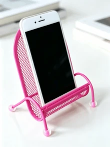 1pc Creative Chair Shaped Phone Holder - Iron Metal Material, Stable Weighted Design | Cute Slouchy Person Desktop And Bedside Universal Phone Stand (Suitable For All Seasons) - Metal Chair Frame - View 2