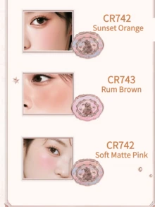 COLORROSE Vintage-Style Natural Blush Powder Compact, Luminous Matte Finish Blush, Lightweight And Smooth Application, Includes Mirror, Blush & Eyeshadow Palette, Facial Makeup Cosmetics - CR741 - View 7