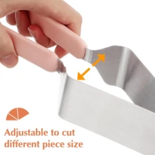 1pc Metal Adjustable Cake Cutter, All-In-One Cake Slicer, Non-Slip Soft Rubber Handle, One-Cut Slice And Hold Cake Without Crumbling, Suitable For Cake, Pizza, Pie, Bread, Home Baking Party Cake Dividing Tool, Easily Slice And Transfer Pastries, Easy To Clean Kitchen Gadget - View 6