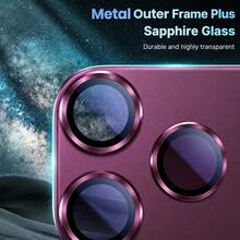 CASECOPS 3Pcs Alloy Metal Alloy Lens Protection Camera Lens Protector, Compatible With IPhone 18 Pro/18 Pro Max, 9H Seamless Fit Design, Anti-Scratch, Anti-Fingerprint, Full Protection Against Scratches And Impacts High-Definition Lens Preserves Original Camera Quality - Burgundy - Red Violet - View 4