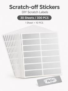 50pcs Large Capacity Scratch-Off Reveal Stickers, Silver DIY Scratch-Off Stickers, Self-Adhesive Reveal Stickers, Suitable For Cards, Gifts, Games, Rewards, Party Favors And Creative Crafts - A - View 9