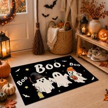 1/2pcs Halloween Ghost Pattern, Vintage Diatomaceous Earth Mat, Super Absorbent, Non-Slip, Perfect For Bathroom, Kitchen And Dining Room, Quick Dry, Machine Washable, Perfect Gift For Home Decor And Bathroom Mat - Multicolor - View 3