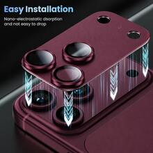 CASECOPS 3Pcs Alloy Metal Alloy Lens Protection Camera Lens Protector, Compatible With IPhone 18 Pro/18 Pro Max, 9H Seamless Fit Design, Anti-Scratch, Anti-Fingerprint, Full Protection Against Scratches And Impacts High-Definition Lens Preserves Original Camera Quality - Burgundy - Red Violet - View 5