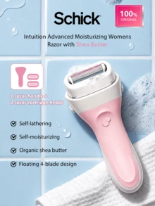 Schick Intuition 進階保濕女用刮鬍刀,含乳木果油與內置保濕皂,深層滋潤乾肌,順滑刮除,附贈刀片,臉部刮鬍刀,除毛刮鬍器 - 中乾肌膚 - 查看 2