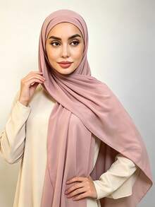 1pc Women's Solid Color Muslim Hijab Shawl - Multicolor - View 11