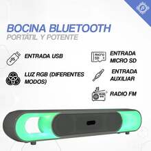 Bocina Bluetooth Portátil con Luces RGB Multicolor, Altavoz Inalámbrico con Sonido Potente y Graves Claros, Diseño Moderno para Fiestas, Karaoke, Reuniones con Amigos, Hogar y Viajes, Conexión Estable y Batería Recargable para Disfrutar tu Música Favorita en Cualquier Lugar - Ver 15