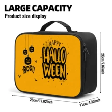 Halloween Series Multi-Style 2D Printed Tote Bag, Multiple Patterns Available, Long-Lasting Cold & Heat Insulation, Dual Zipper Large Capacity Handbag, Portable Tote Bag For Holiday Party, Commute, Picnic - Handbag - View 13