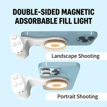 UEGOGO Smartphone Camera Stand With LED Fill Light, Suitable For Live Streaming And Video Recording, Detachable Magnetic Wireless Remote Control, 360° Rotating Design, Automatic Lighting, Convenient For Selfies - Black - View 5