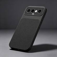 Black New Luxury Litchi Texture Large Window Perforated Protective Case, Full Coverage Anti-Drop Anti-Slip Wear-Resistant Solid Color Soft Shell, High-End Matte Texture Anti-Fingerprint Anti-Sweat Phone Protective Cover, Precise Cutouts Compatible With All Transsion Models, Compatible With Infinix SMART 5 2021 India Version, SMART 6/6 PLUS With Fingerprint Hole, SMART 7, SMART 8, SMART10 - Black - View 5