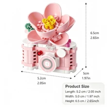 DIY Flower Camera Micro Particle Building Blocks Toy, Creative Desktop Decor Assembly Blocks, Holiday Gift For Adults And Children, Suitable For Kids 6 Years Old And Above - Flower Camera - View 6