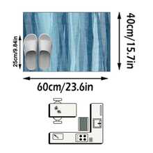 1PC Watercolor Gradient Blue Vertical Stripe Area Rug, Modern Art Style Faux Cashmere Rectangular Asymmetrical Brushstroke Texture Machine Washable Mat, Suitable For Living Room Bedroom Study Home Decor - Multicolor - View 13
