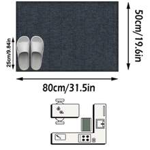 1PC Dark Gray Background Repeating Arc Geometric Grid Area Rug, Modern Minimalist Faux Cashmere Rectangular Distressed Washed Texture Machine Washable Mat, Suitable For Living Room Bedroom Study Home Decor - Multicolor - View 14
