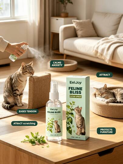 Cat Spray, Long-Lasting Scent Cat For Pet Cat Play And Interaction, Soothes Cat Anxiety, Relieves Tension, Attracts Cats To Scratch, Reduces Furniture Scratching, Interact With Cats, Warm Gift For Family And Friends With Pets