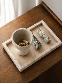 1件雕塑感高腳香爐，天然東春石紋理，多功能 Palo Santo 與鼠尾草香座，錐形香爐，侘寂風香氛裝飾，適用於冥想、客廳與臥室 - 石杯香爐 - 查看 8