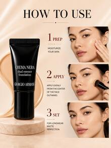 Giorgio Armani Armani Black Key Double Serum Foundation, 5ml Sample, 3pcs, Lightweight And Seamless Texture, High Coverage, Long-Lasting Wear, Non-Dulling, Natural Bright Finish - Armani Black Key Double Serum Foundation 3pcs - View 10