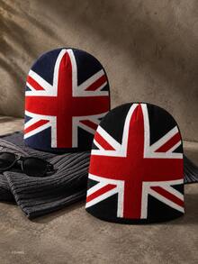 European Style Jacquard British Flag Knit Beanie, Autumn/Winter Unisex Warm Personalized Hip-Hop Beanie - Multicolor - View 1