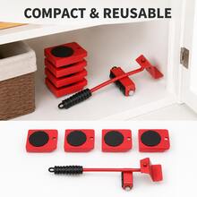 Furniture Mover Tool Set, Labor‑Saving Heavy‑Duty Furniture Lifter With 360° Swivel Moving Sliders, Portable Heavy Object Roller Dolly For Sofa, Fridge, Cabinet - Multi-color - View 3