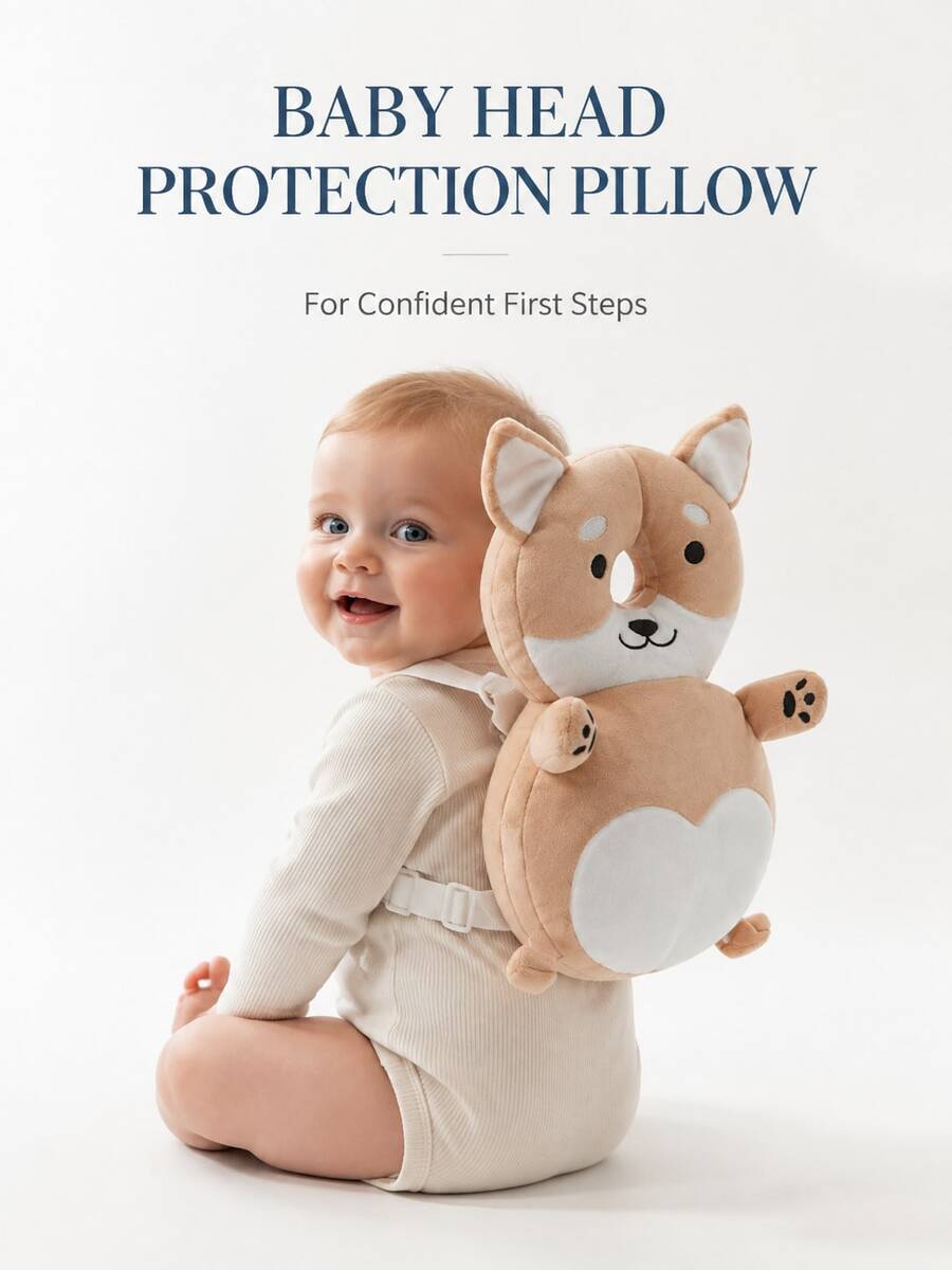 Cartoon Animal Baby Head Protection Cushion, Toddler Walking Head Pillow - Multicolor - View 1