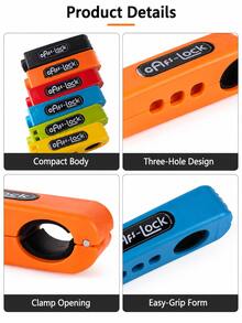 Universal Anti-Theft Handlebar Lock (Throttle/Brake Lock); Suitable For Electric Scooters, Motorcycles, Bicycles And Electric Bicycles. Portable Design, Easy Installation; Universal Fit For Bicycles, Motorcycles And Scooters. - Multicolor - View 4