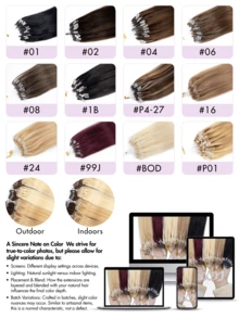 50pcs Ekstensi Rambut Manusia Mikro Ring dengan Manik-manik, Tidak Perlu Lem, Pemasangan Mudah dan Tak Terlihat, Cocok untuk Penataan Sehari-hari, Perayaan Hari Raya, Perlengkapan Sekolah, dan Pengantin - MultiWarna - View 12