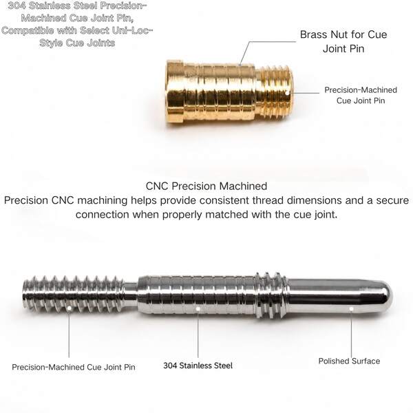304 Stainless Steel Quick-Three Joint Screw For Billiard Cue, Cue Connection Accessory, Cue Modification Replacement Part